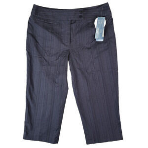 Nine West Cropped Capri Dress Pants Womens 8 Blue Striped New